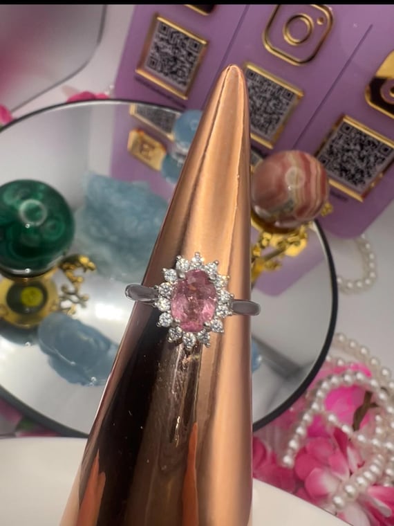 tourmaline ring 925 silver base