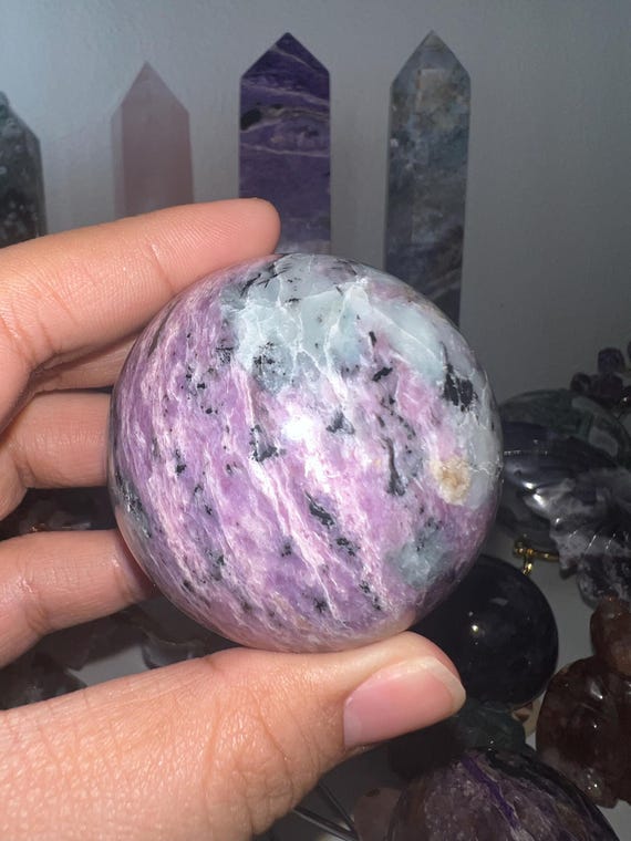Pink charoite sphere