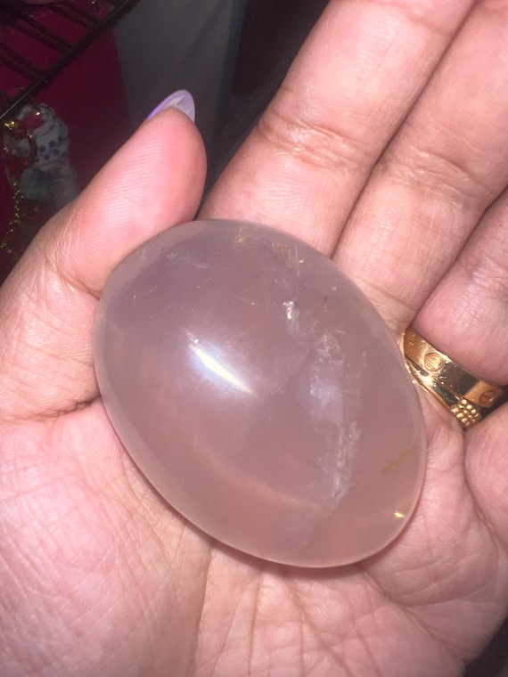 hq rose quartz palm with star