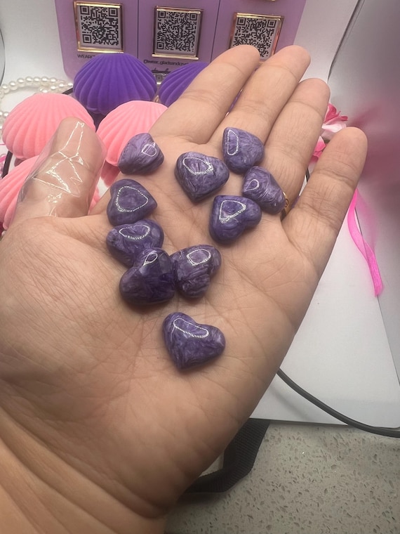 mini high quality charoite heart