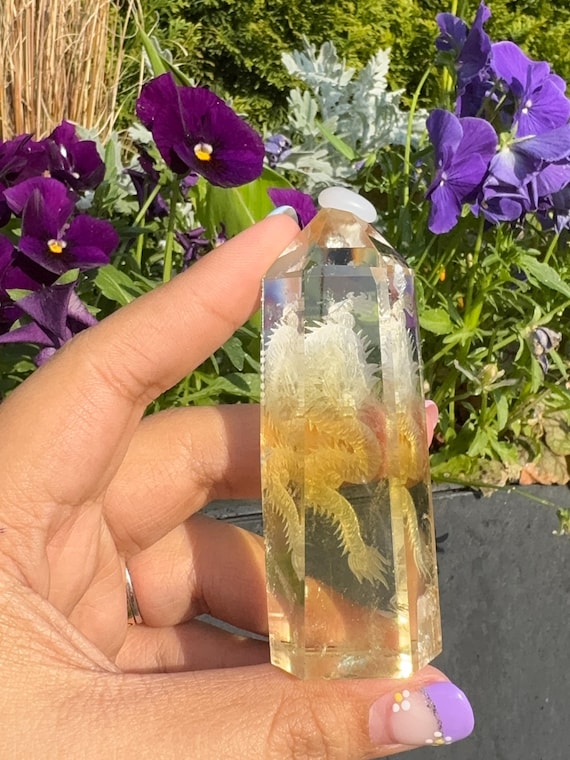 citrine 3d dragon carving