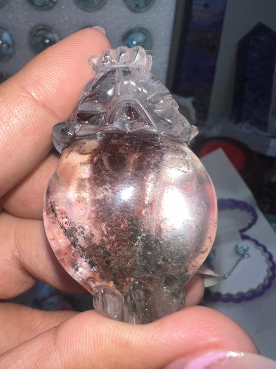 red green pink garden quartz dragon turtle  lodolite