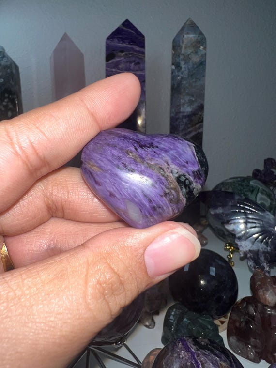charoite heart