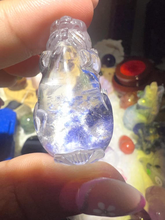 Dumortierite in quartz pixiu high quality rare 24grams big
