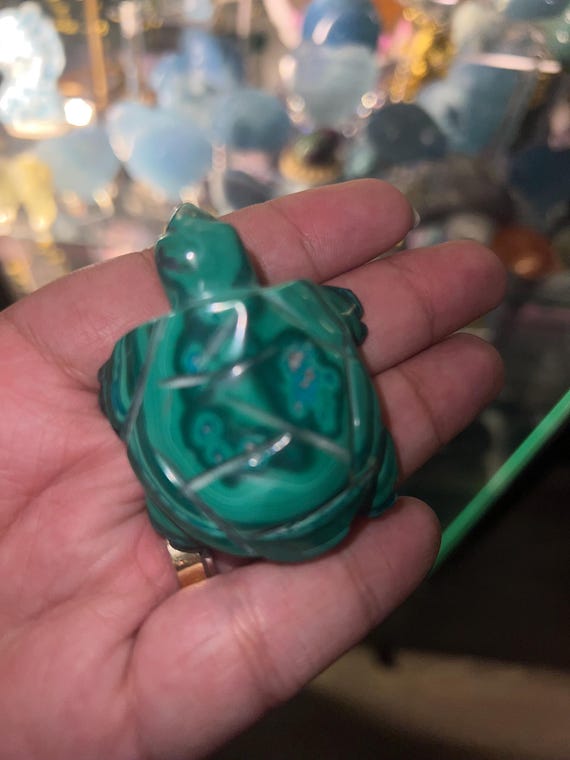 malachite and crysocolla turtle