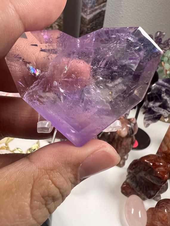 amethyst high quality faceted heart