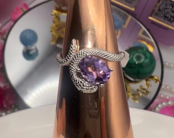 snake ring with amethyst stone