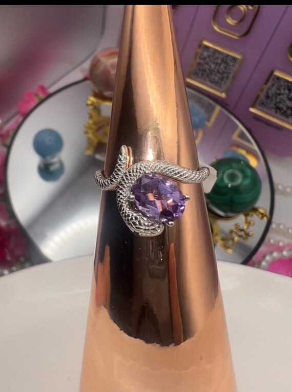 snake ring with amethyst stone