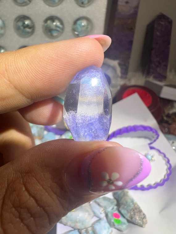 dumortierite in quartz freeform