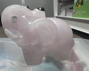 Elefante de Calcita Rosa