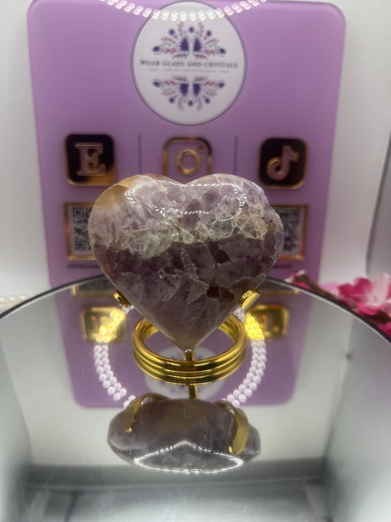 pink amethyst heart