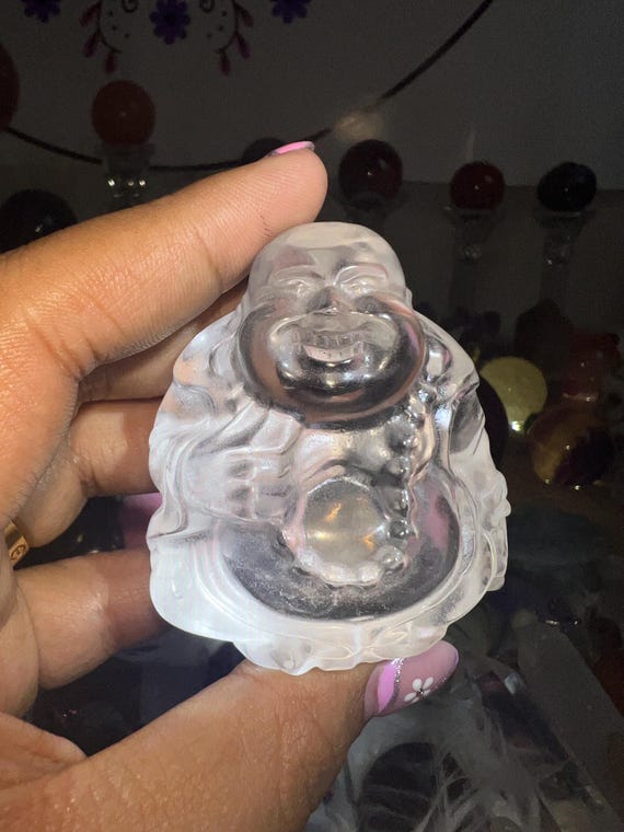clear quartz Buddha 2.8 x2.5 x 2