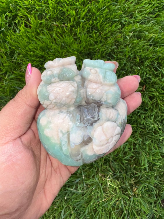 green flower agate owl