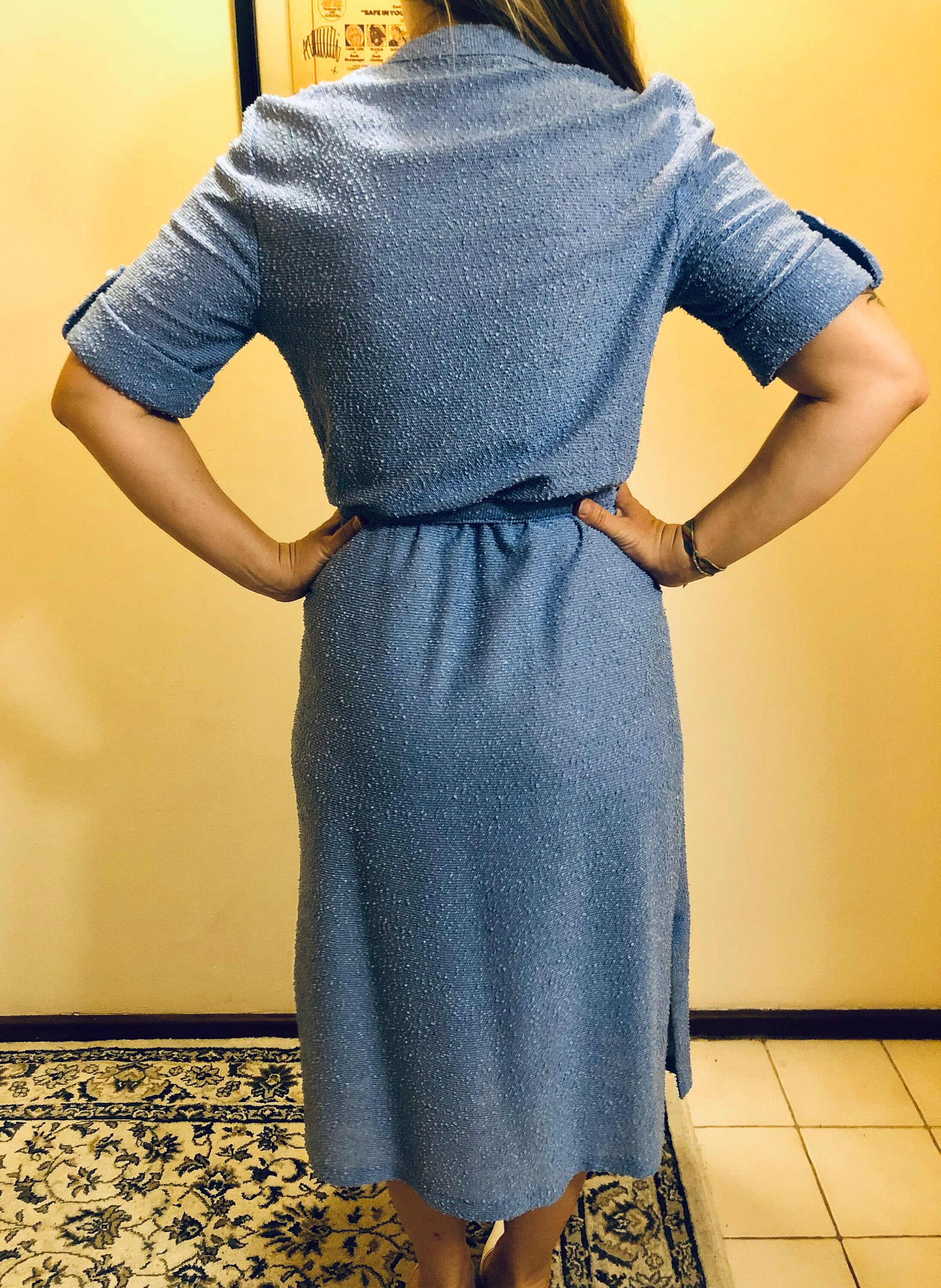 Baby Blue Vintage Dress With Matching Belt and Original Tags Etsy