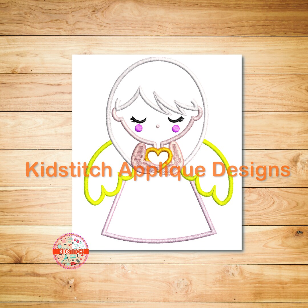 Angel Girl Digital Machine Embroidery Applique Design, Angel Applique
