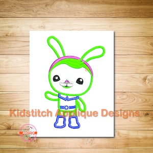 Octonauts Tweak Digital Machine Embroidery Applique Design, Octonauts Applique 3 Sizes
