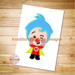 Plim Clown Heroe del Corazón Stickdatei ApplikationEn, Plim Plim Maschinenstickerei Applikation