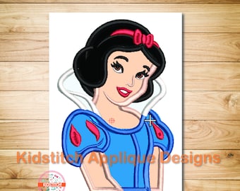Prinsessan Snövit Digital Maskinbroderi Applikationsdesign, Snövit Applikation