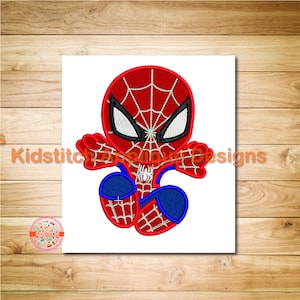 Spiderboy Digital Machine Embroidery Applique Design, Spiderboy Applique 3 Sizes