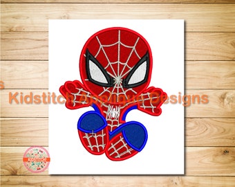 Spiderboy Digital Machine Embroidery Applique Design, Spiderboy Applique 3 Sizes