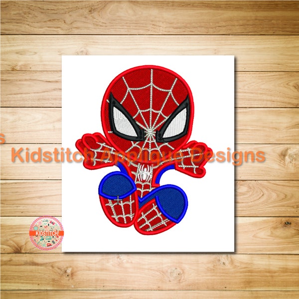 Spiderboy Digital Machine Embroidery Applique Design, Spiderboy Applique 3 Sizes