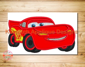 Lightning Mcqeen Cars Digital Machine Embroidery Applique Design, Cars Applique 3 Sizes