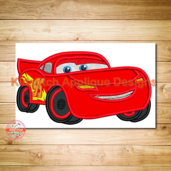 Lightning Mcqeen Cars Digital Machine Embroidery Applique Design, Cars Applique 3 Sizes
