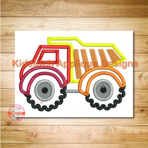 Dump Truck Digital Machine Embroidery Applique Design, Dump Truck Applique 3 Sizes