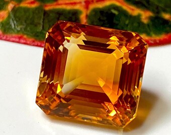 13.30x12.30x11 mm Certified Natural Citrine Octagon Cut 14.30 Cts Golden Shade Faceted Loose Gemstone