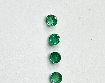 4 mm Natural Zambian Emerald Round Faceted Cut, 4 mmTop AAA Quality