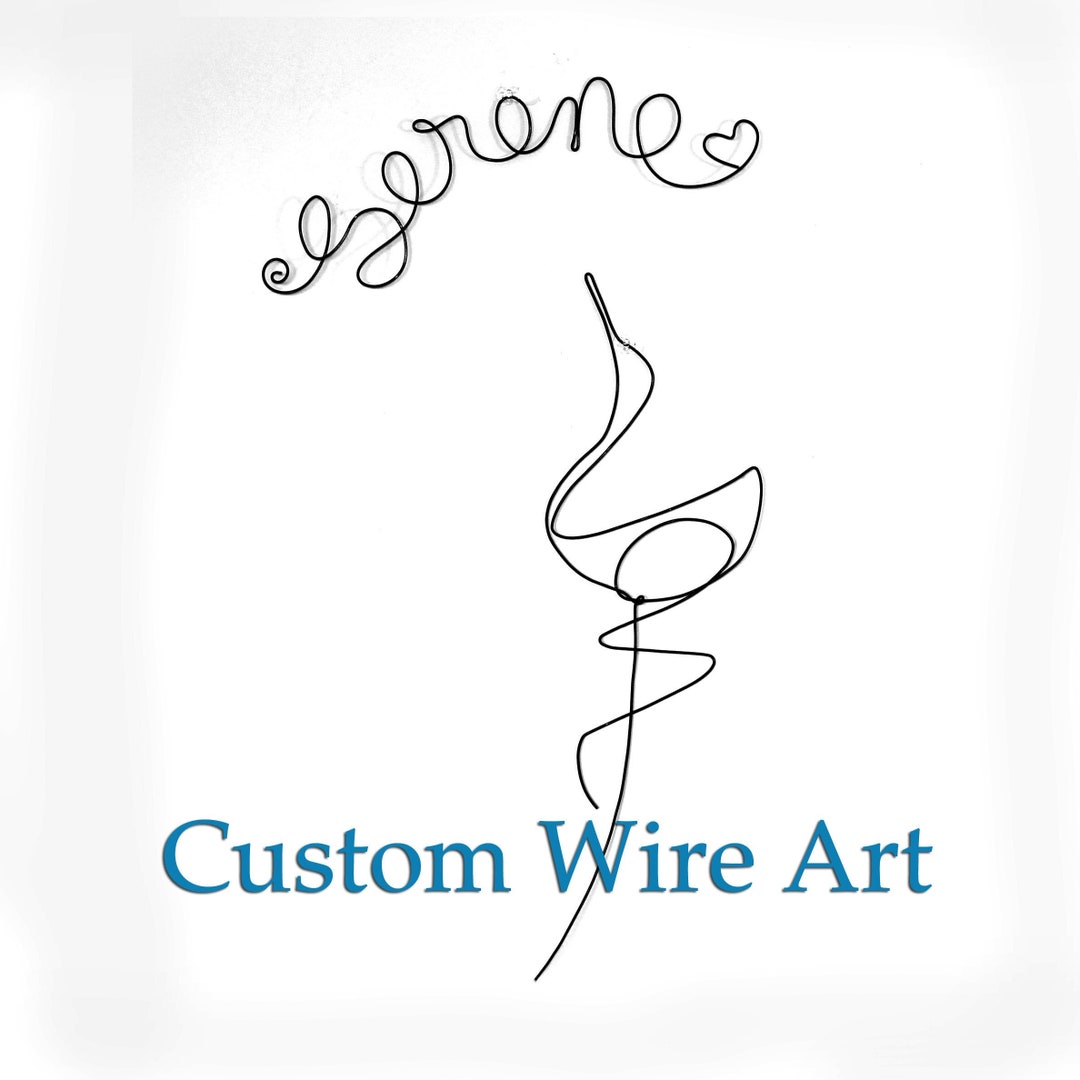Handmade Crane Metal Wire Art Hanging Decorminimalist Art Etsy