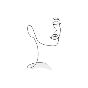 Minimalistic Neutral Woman&#39;s Face Line Art, Wall Art, Downloadable Print 09