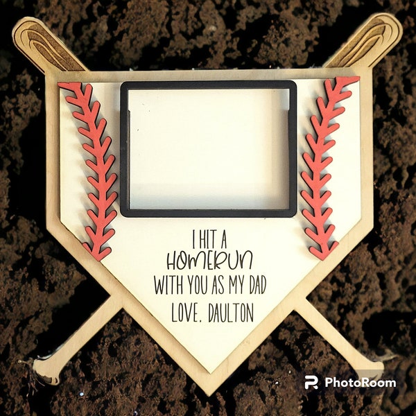 We Hit a homerun Picture Frame, personalized to the father figure in your life