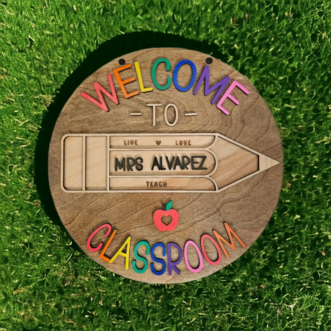 Personalized Wooden Door Hanger for Teachers Classroom, Etsy