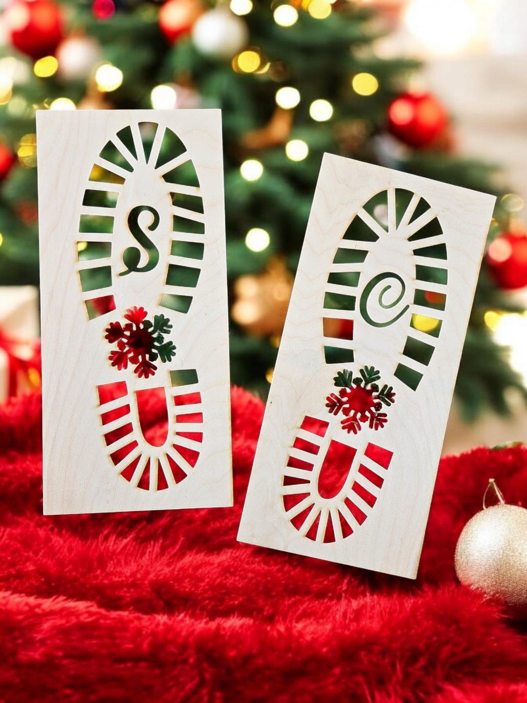 Santa Footprint Stencil, Two Piece Santa Foot Print Stencil Kit for Christmas Magic - Etsy