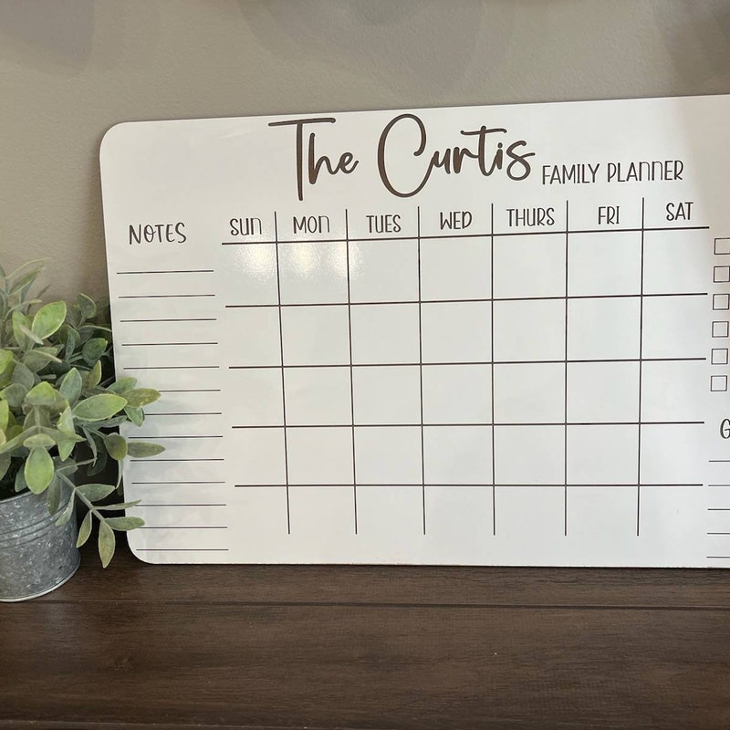 Dry Erase Calendar Etsy