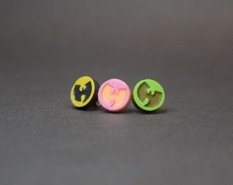 WU - Tang Clan stud earrings! Choose your own colors | MUSIC, hip-hop.