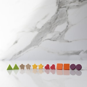 2 Paare kaufen und 1 Paar gratis dazubekommen!!! Form Ohrstecker - Kreis, Dreieck, Quadrat, Herz, Blume, Stern Schmuck, Geschenk.