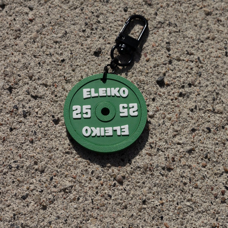 Double sided, Customizable NEW edition ELEIKO, ROGUE weight plate keychain Sport, powerlifting, crossfit . image 5