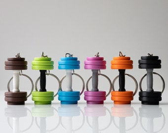 Mix Colors!!! Mini dumbbell keychain!!! Metal inside, keep it strong  | Sport, powerlifting, crossfit, gift for birthday!!!