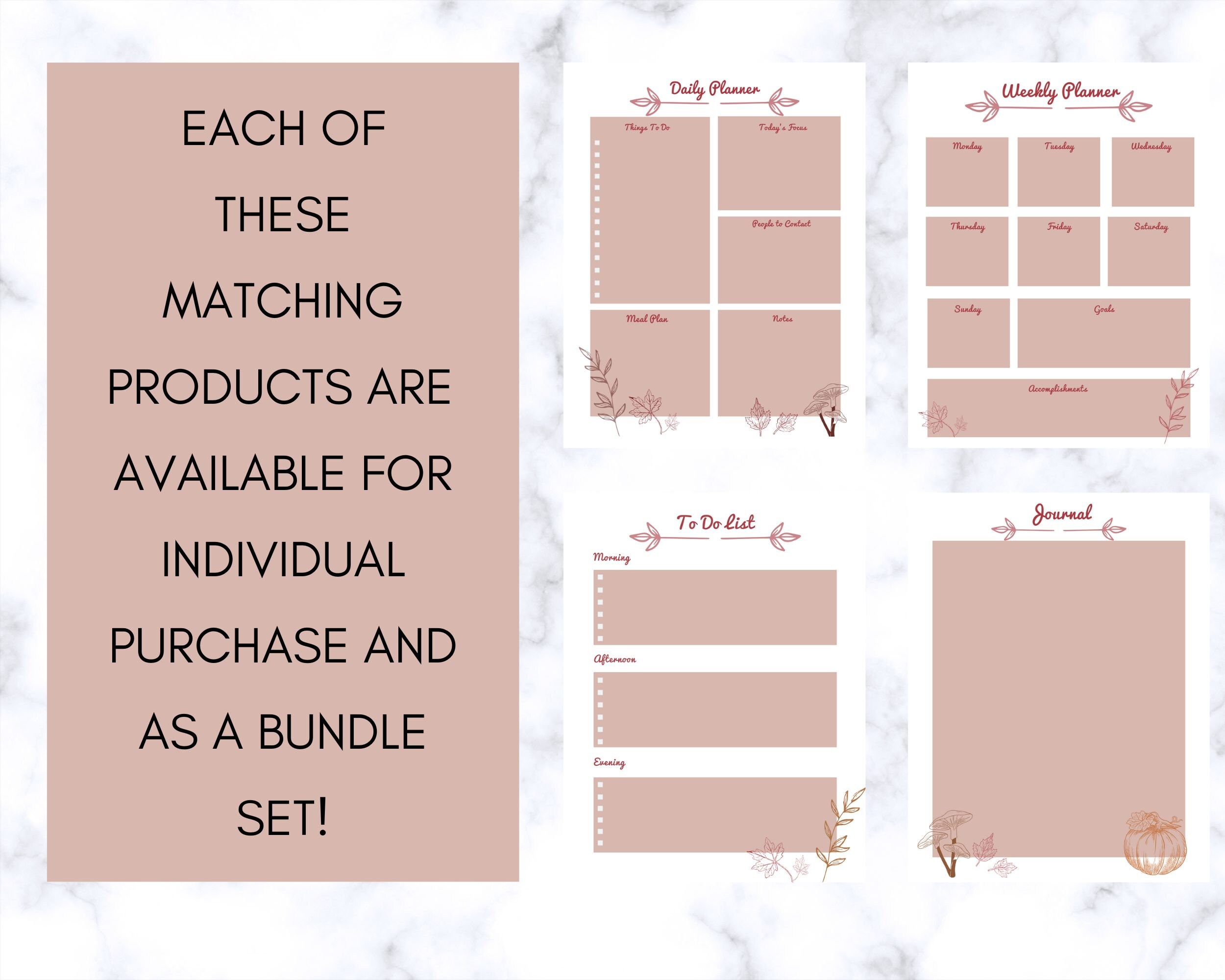 Weekly Planner Printable Fall Edition - Etsy