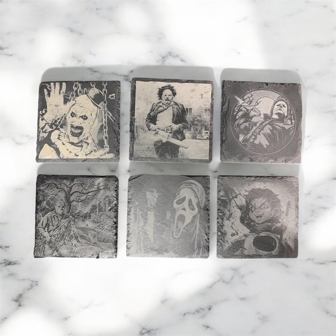 Slate Character Horror Character Slate Coasters: Halloween Decor, Spooky Gift - Etsy