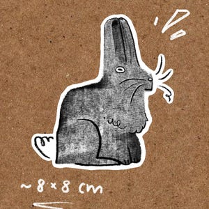 Adesivo con illustrazione di coniglio - adesivo di carta per laptop, quaderno, album da disegno