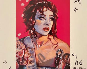 Lámina artística de Chappell Roan: Ilustración de fan art, postal A6