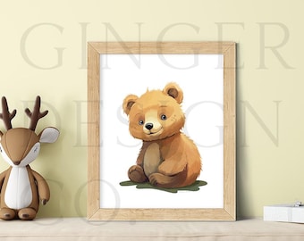 Adorable Baby Bear Fine Art Print – Nursery Wall Décor