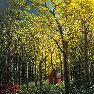 Autumn Beauty: Original Oil Painting &#39;Herbst&#39; 24x20 inch oil on Canvas panting-one of a kind fall landscape contemporary painting-home decor