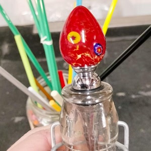 Elegant and colorful Murano glass bottle stoppers, Bouchon de bouteille en verre de Murano, Muranoglass bottle stopper