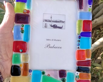 Murano glass photo frame, Murano glass table frame, Cadre en verre de Murano, Photo frame