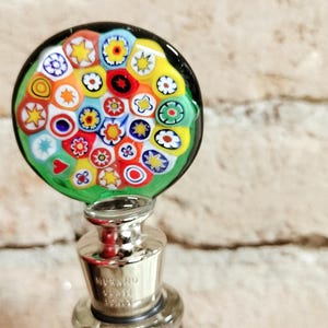 Elegant and colorful Murano glass bottle stoppers, Bouchon de bouteille en verre de Murano, Muranoglass bottle stopper