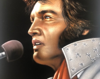 Elvis Presley The king black velvet original oil painting handpainted signed art 18 by 24 inches